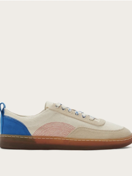 Everlane Shoes - NEW Everlane The Tread-Bare Low-Top Canvas Sneaker Cream with Blue 7